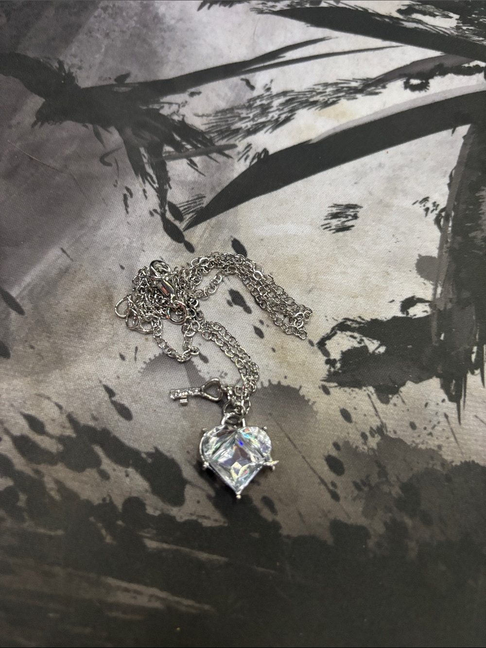 Silver Clear Crystal Pendant Necklace - Women Jewelry